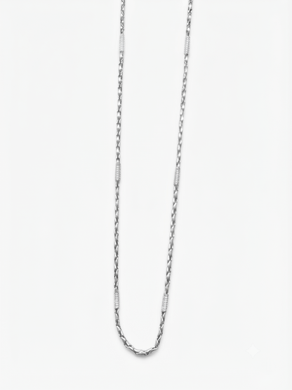 Pavé-Accented Sterling Silver Link Chain