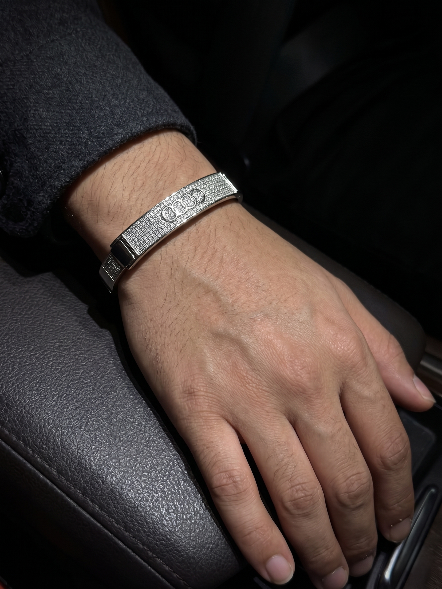 modern audi logo pavé bangle