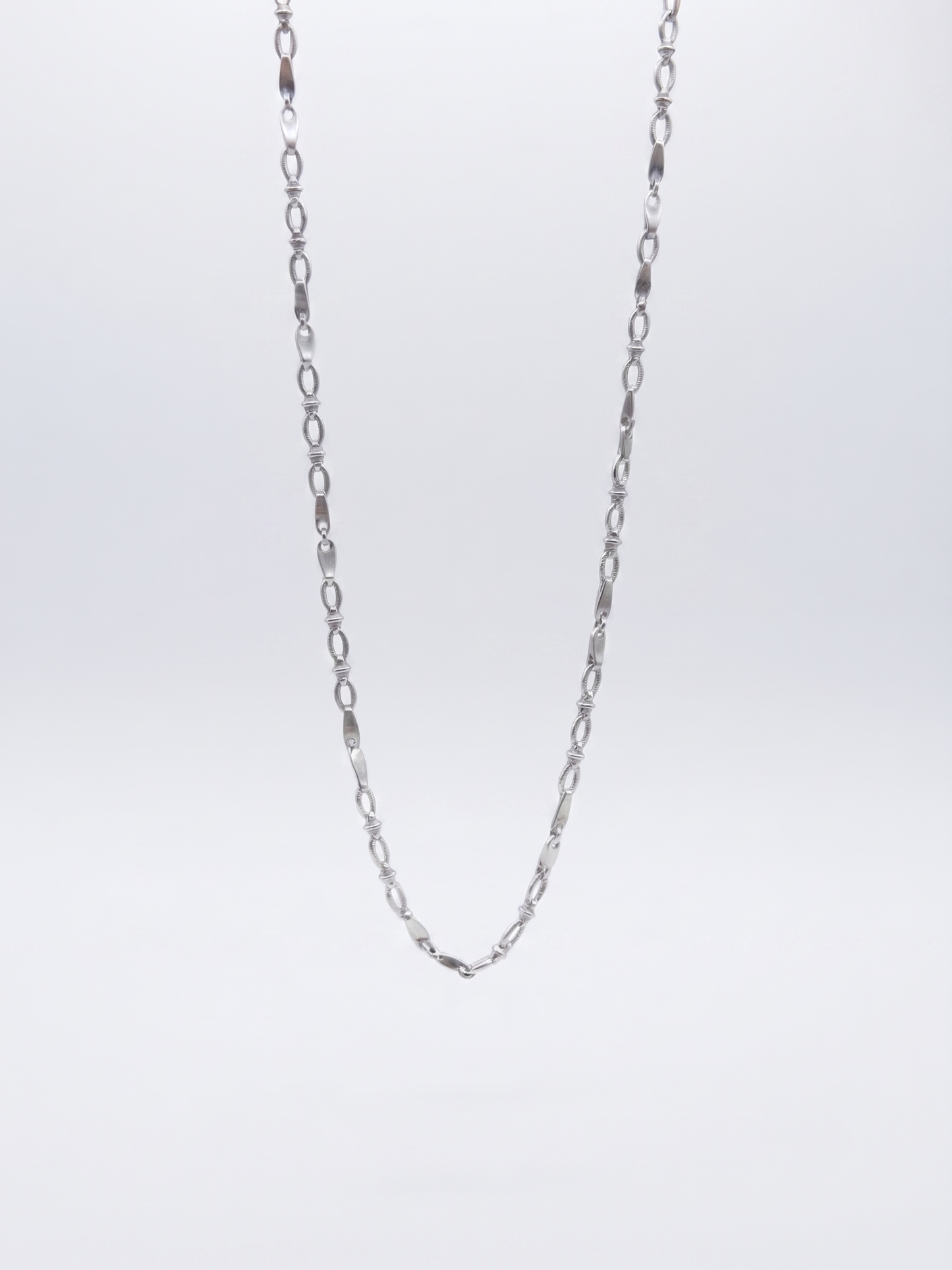 elegant geometric link sterling silver chain