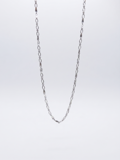 Elegant Geometric Link Sterling Silver Chain