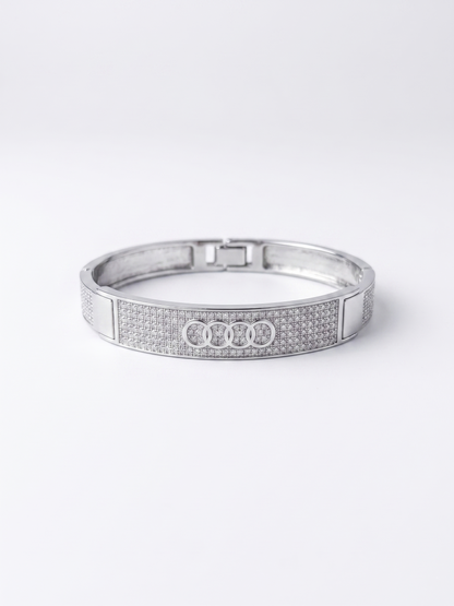 Modern Audi Logo Pavé Bangle