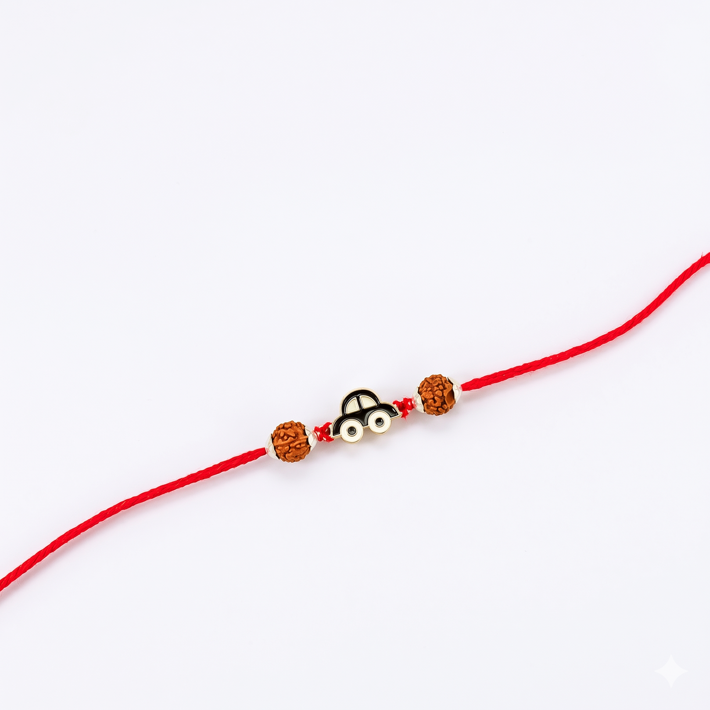rudraksha silver car charm rakhi