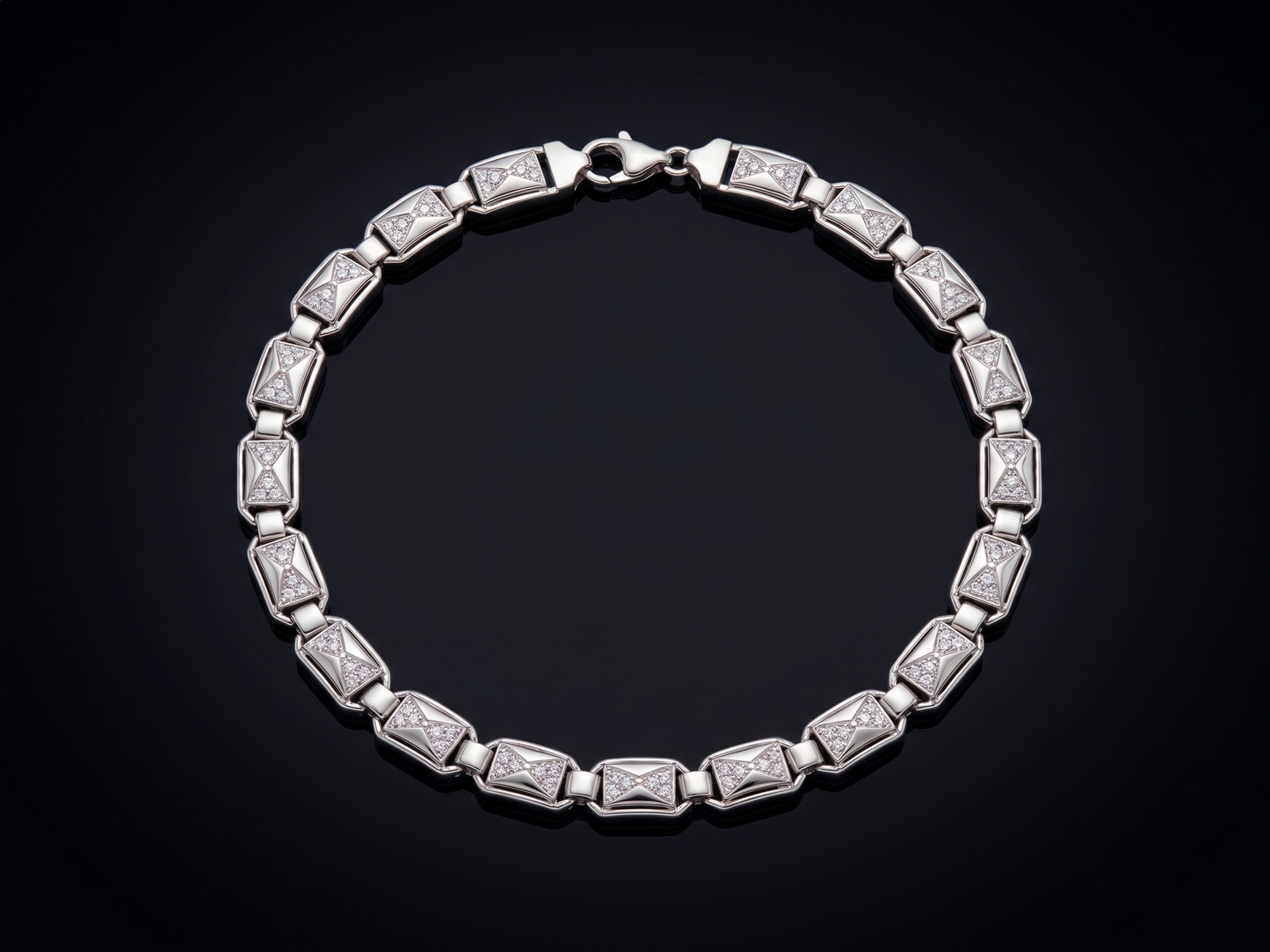 elegant geometric panel link bracelet