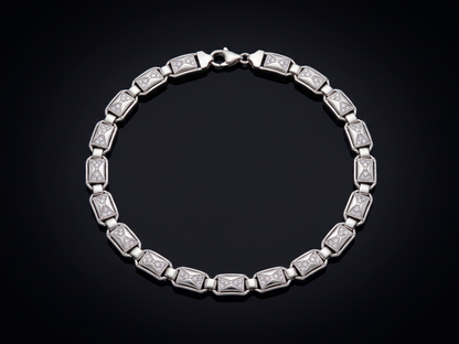 Elegant Geometric Panel Link Bracelet
