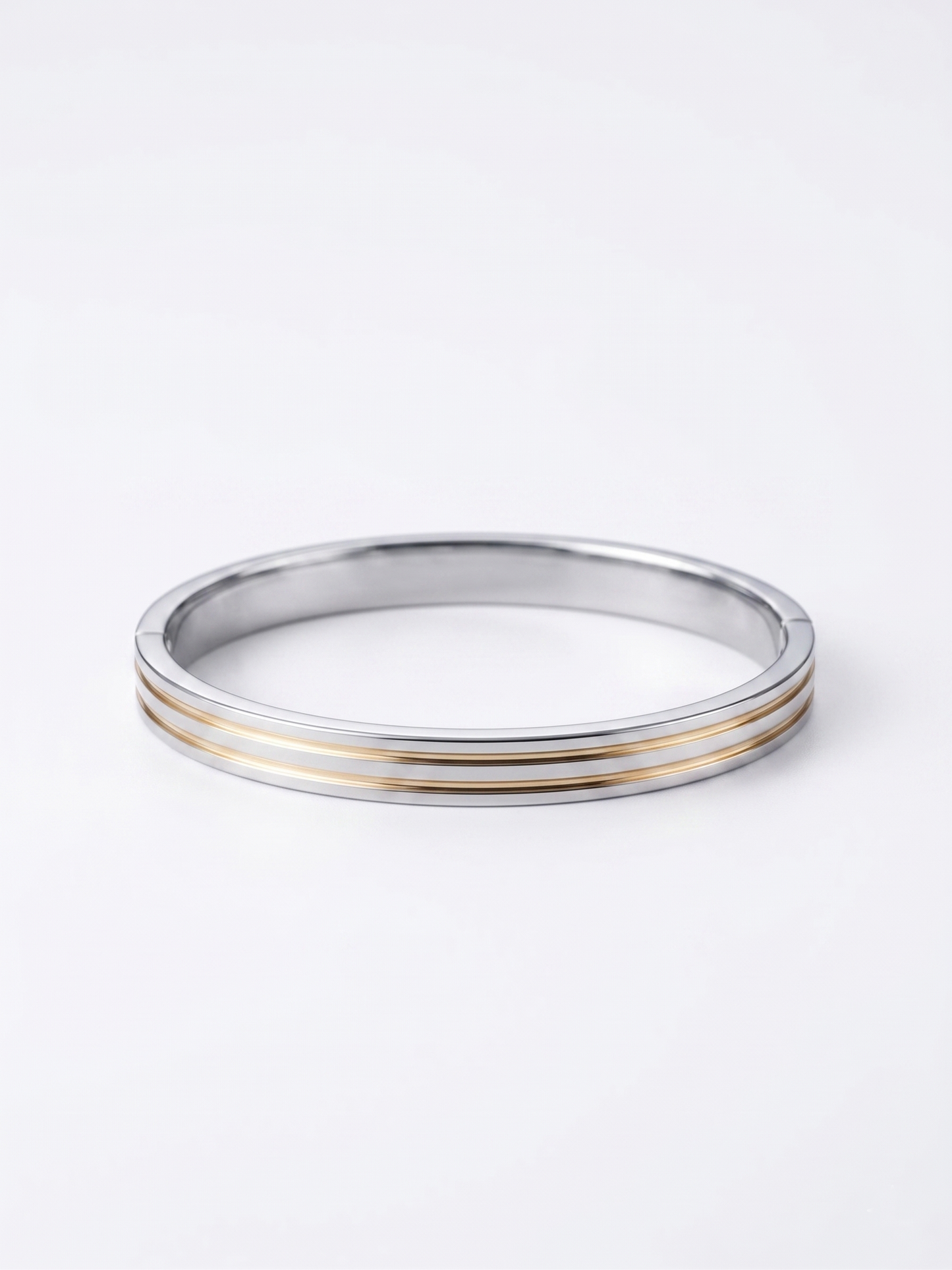 two-tone linear bangle