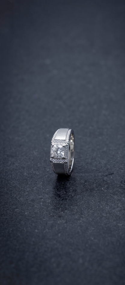 Halo Gra-Certified Moissanite Statement Ring