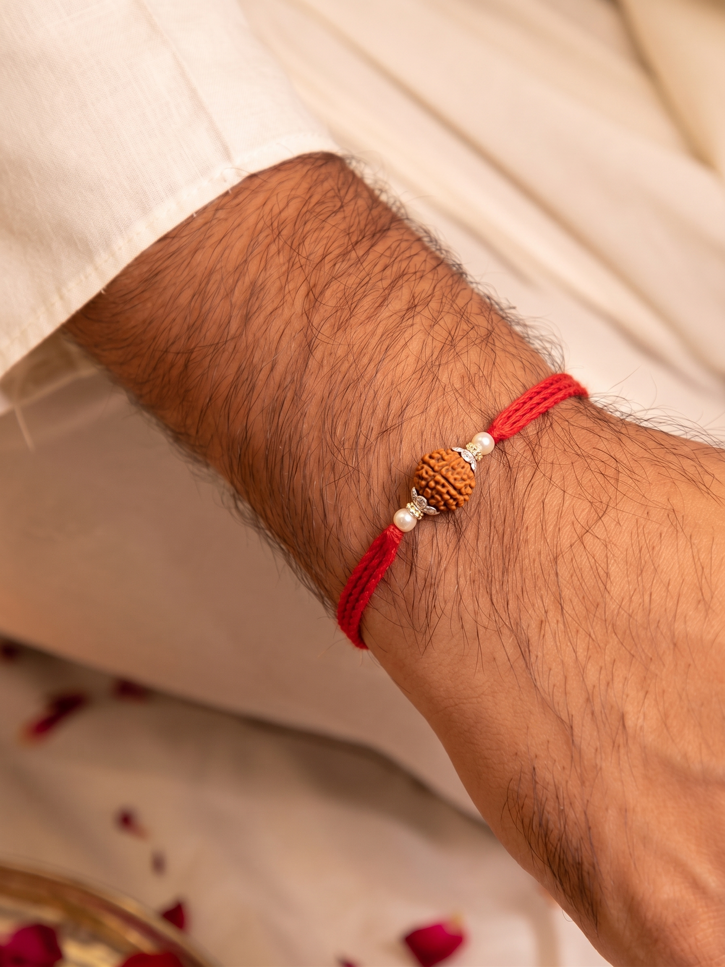 divine rudraksha silver rakhi
