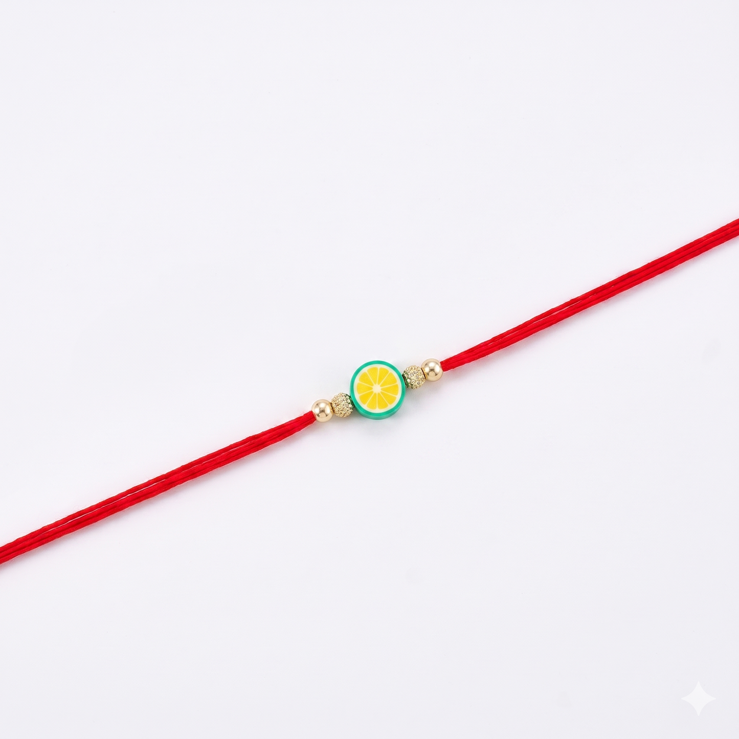 lemon slice charm sparkle rakhi