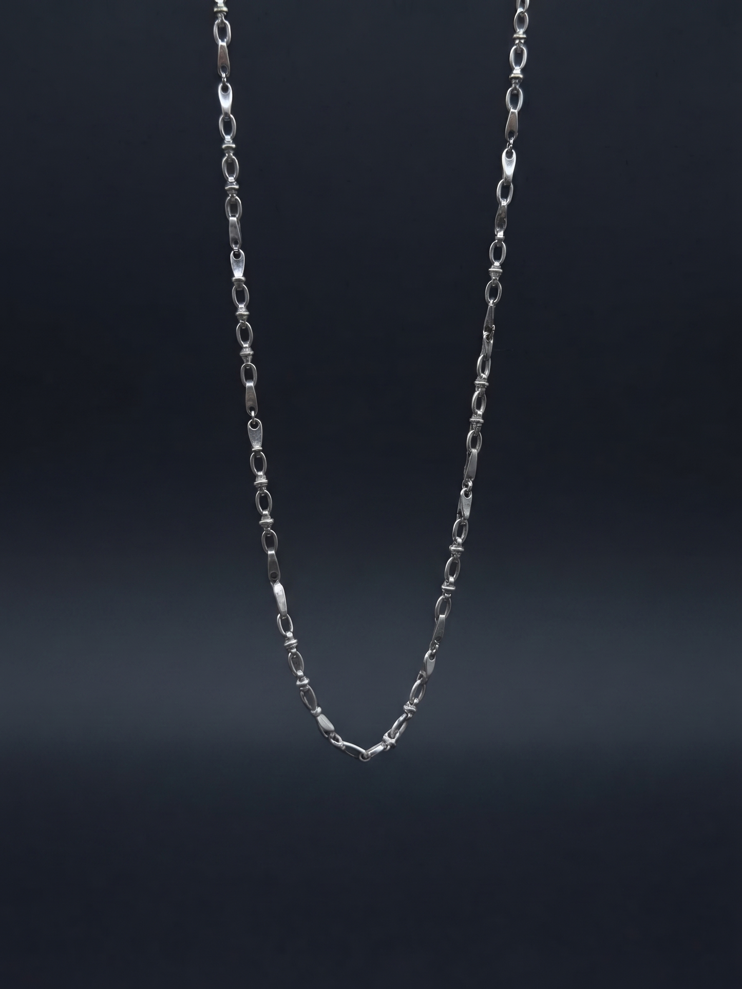 elegant geometric link sterling silver chain