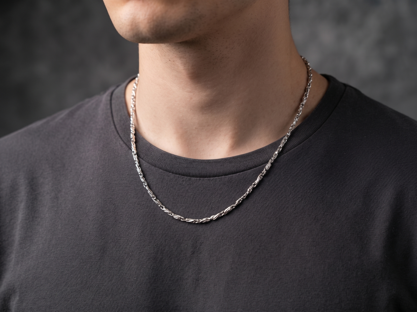classic textured sterling silver chain