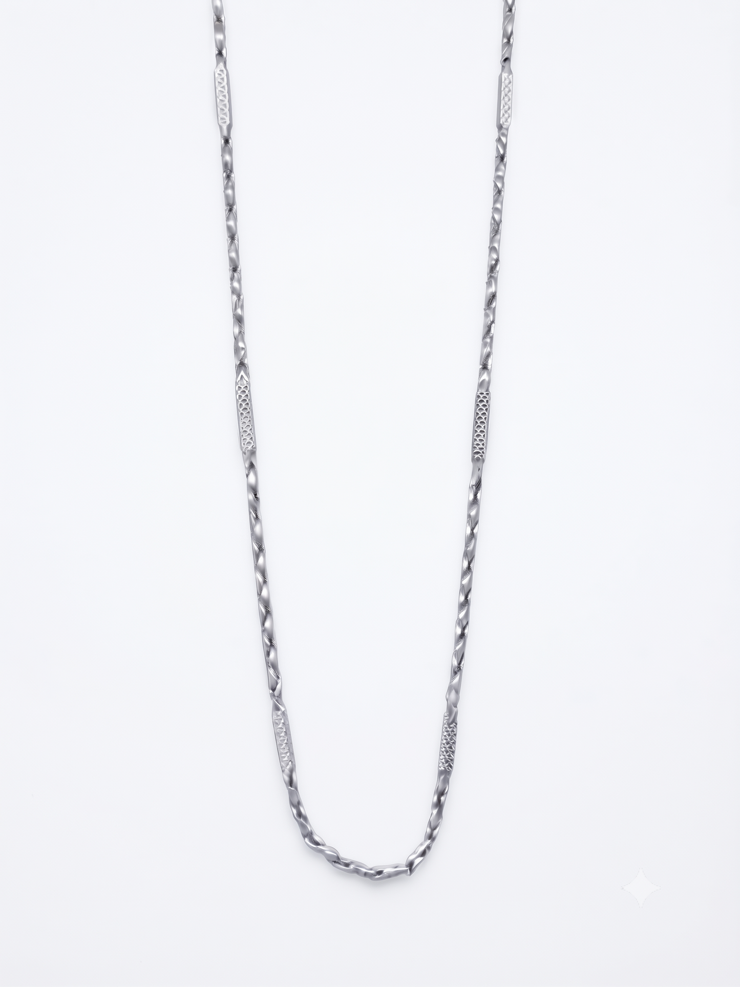 artisan textured link sterling silver chain