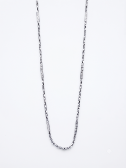 Artisan Textured Link Sterling Silver Chain