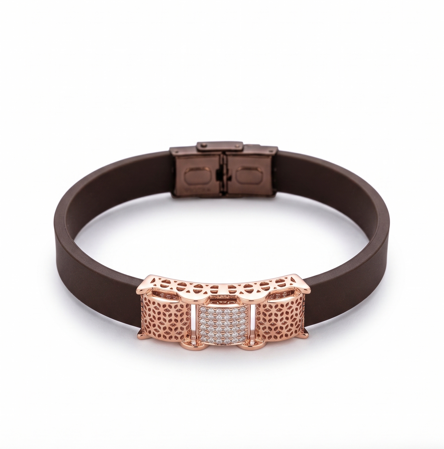 elegant rose gold-tone lattice bangle