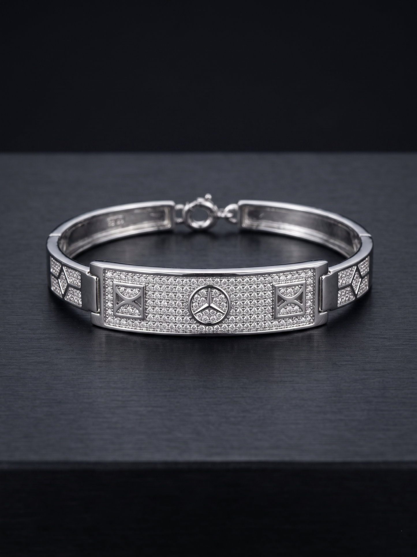 mercedes logo pavé statement bangle