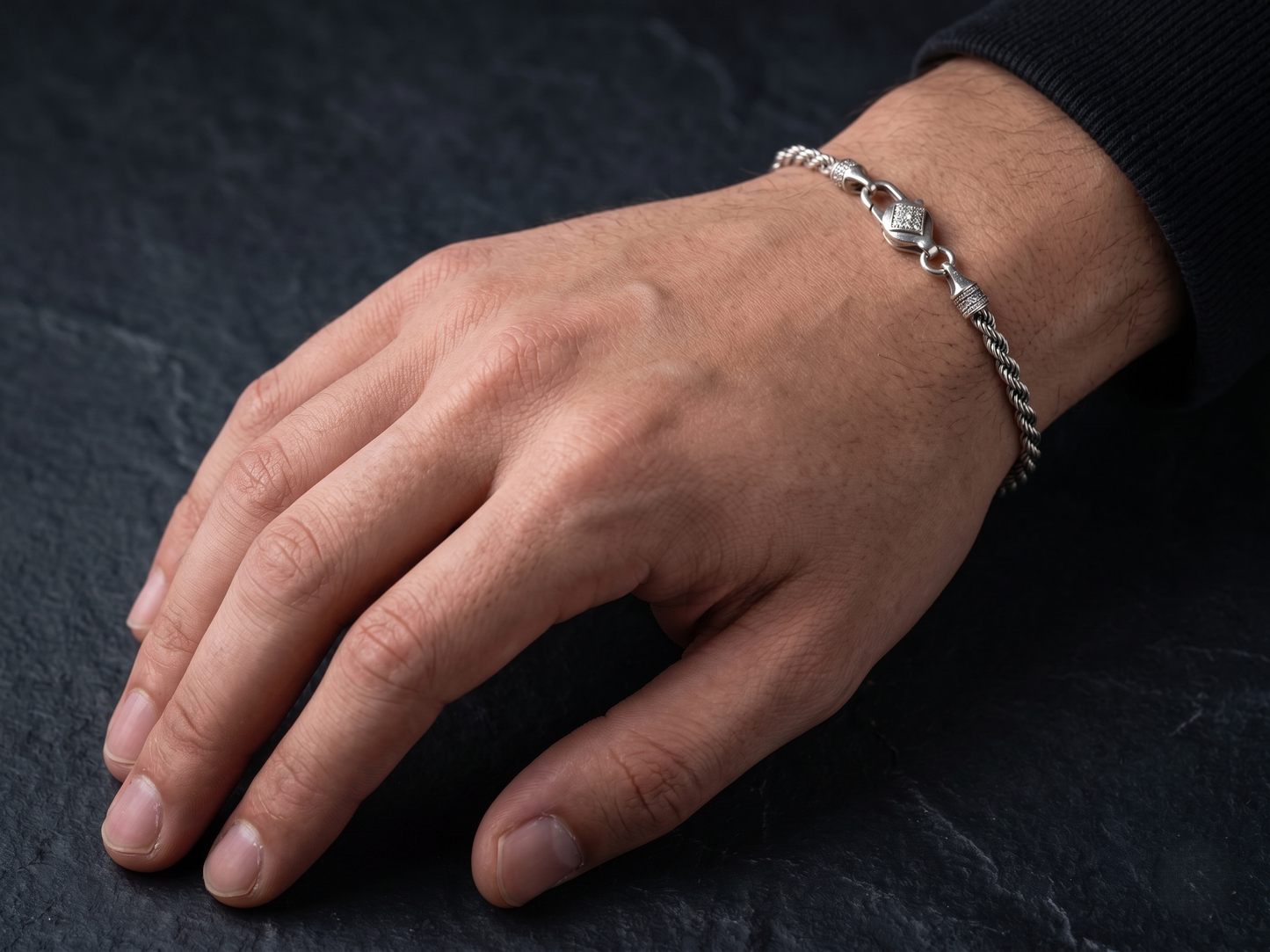 delicate rope-style charm bracelet