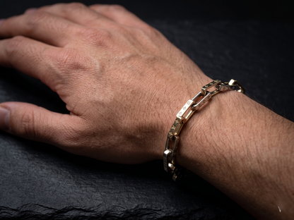 Logo-Patterned Rectangular Link Bracelet