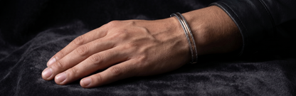 Textured Two-Tone Bangle