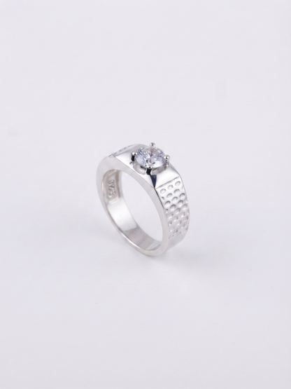 Halo Gra-Certified Moissanite Solitaire Statement Ring