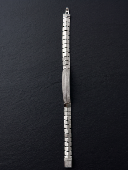 Contemporary Pavé-Stripe Link Bracelet