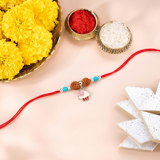 Sweet Cupcake Rudraksha Rakhi