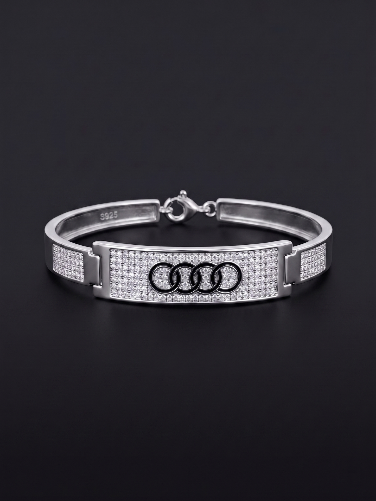 audi logo pavé bangle bracelet