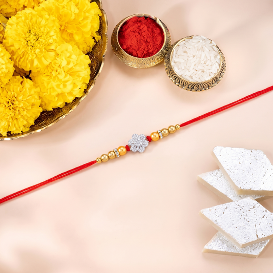 Elegant Floral Diamond Rakhi
