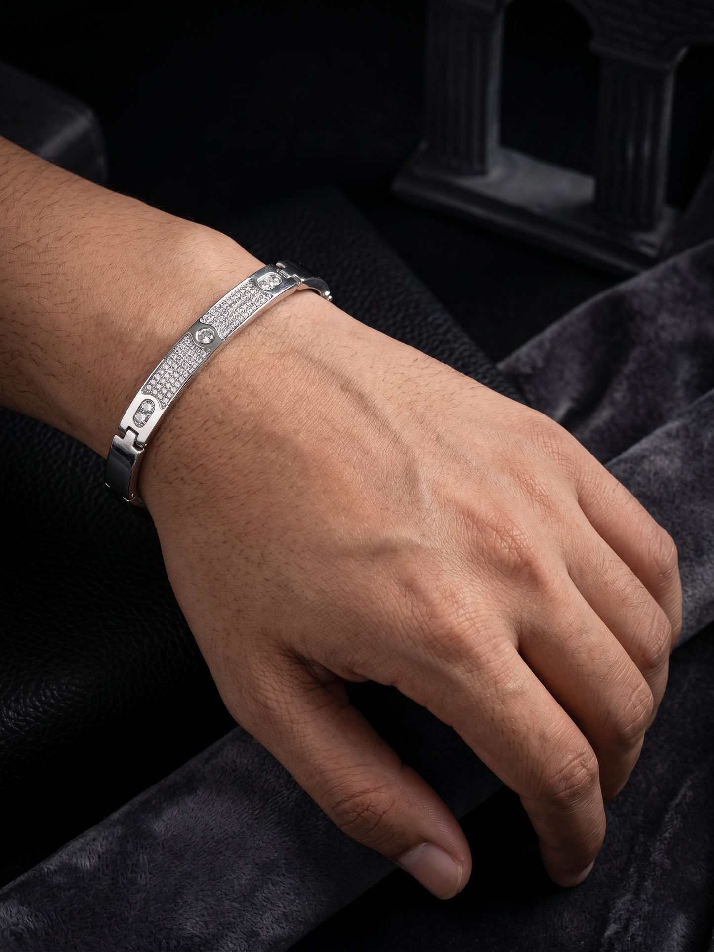 dainty pavé crystal bar bangle