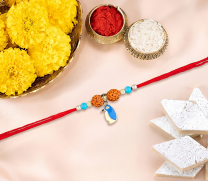 Blue Penguin Rudraksha Rakhi
