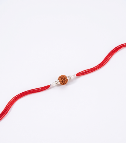 Divine Rudraksha Silver Rakhi