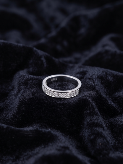 Classic Pavé-Set Sterling Silver Eternity Band