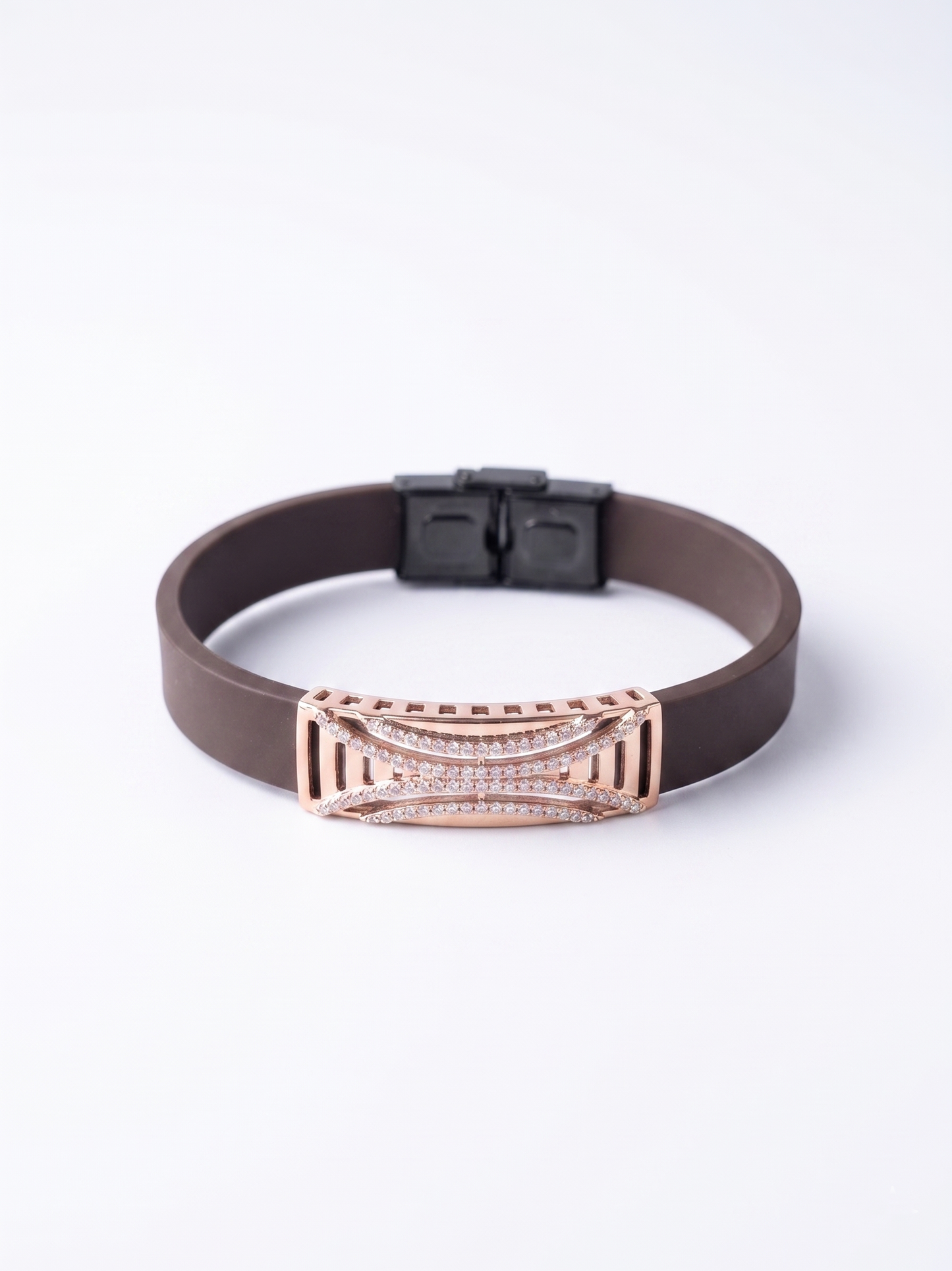 contemporary rose gold-tone bar bracelet