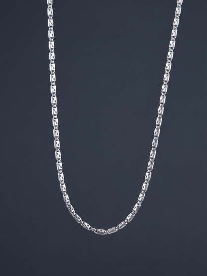 Artisan Etched Sterling Silver Link Chain