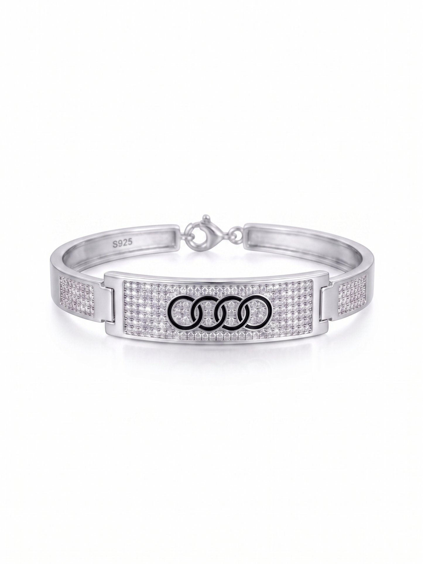 audi logo pavé bangle bracelet