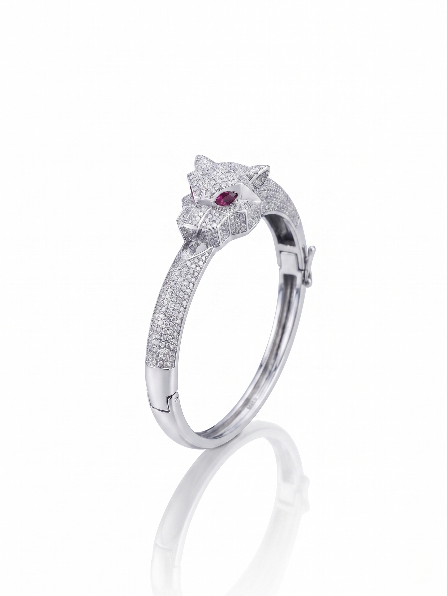 pavé panther head bangle bracelet