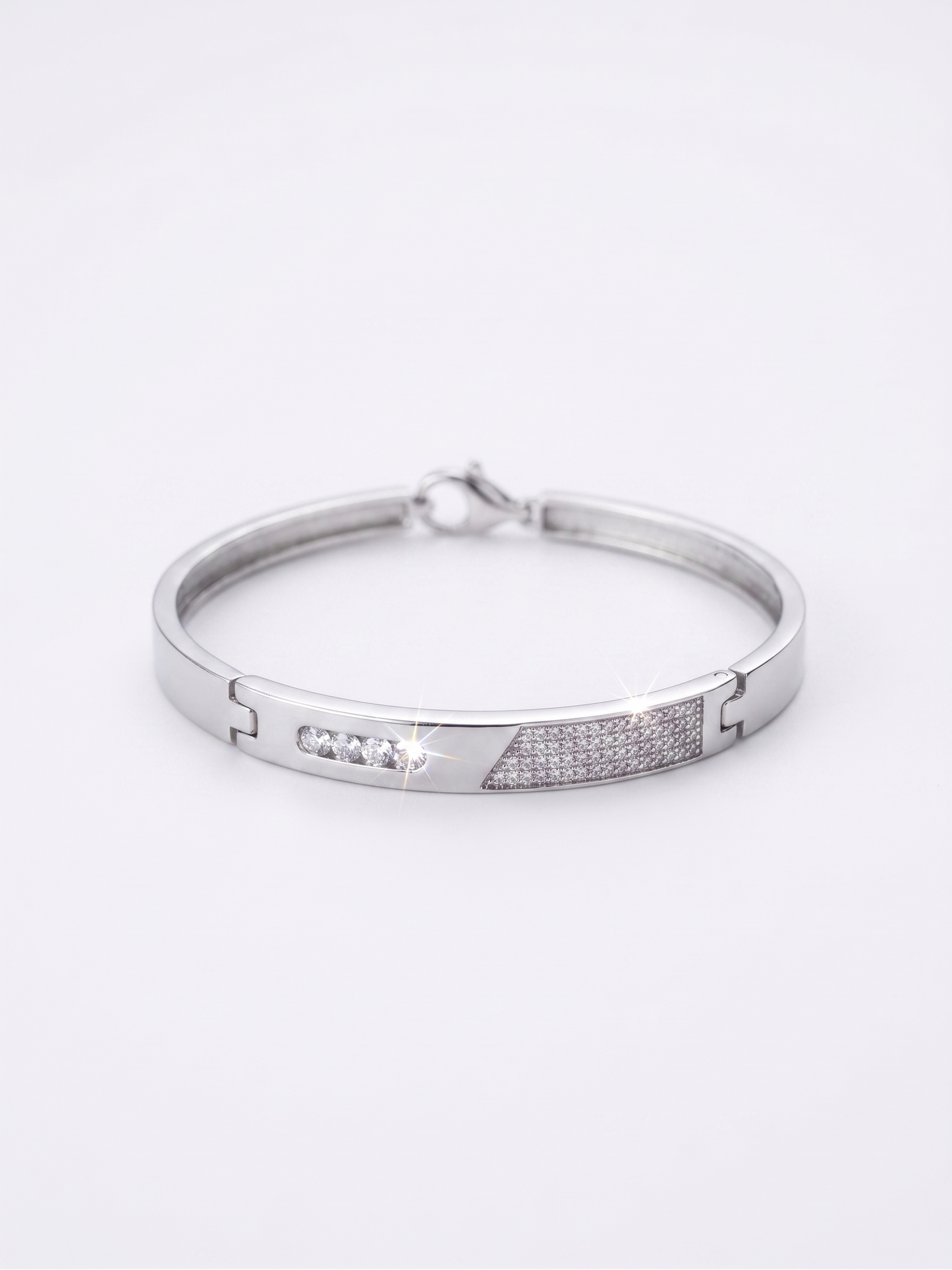 minimalist pavé accent bangle