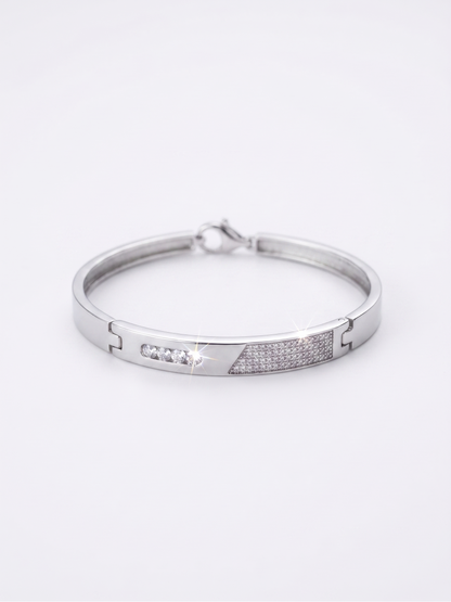 Minimalist Pavé Accent Bangle