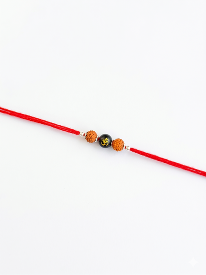 Rudraksha Om Black Bead Rakhi