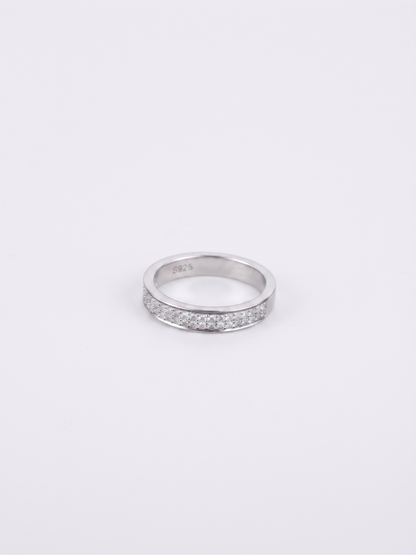 Classic Pavé-Set Sterling Silver Eternity Band