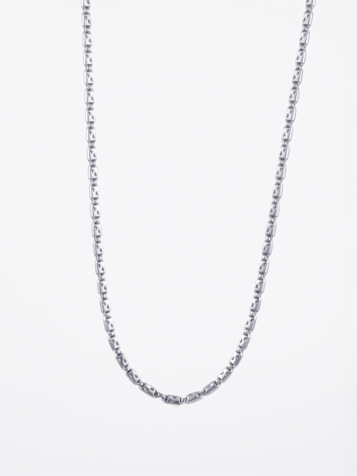 artisan etched sterling silver link chain