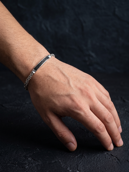 Byzantine Black Pavé Bar Bracelet