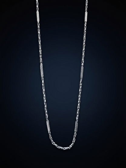 Artisan Textured Link Sterling Silver Chain
