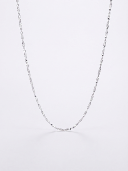 Artisan Etched Sterling Silver Link Chain