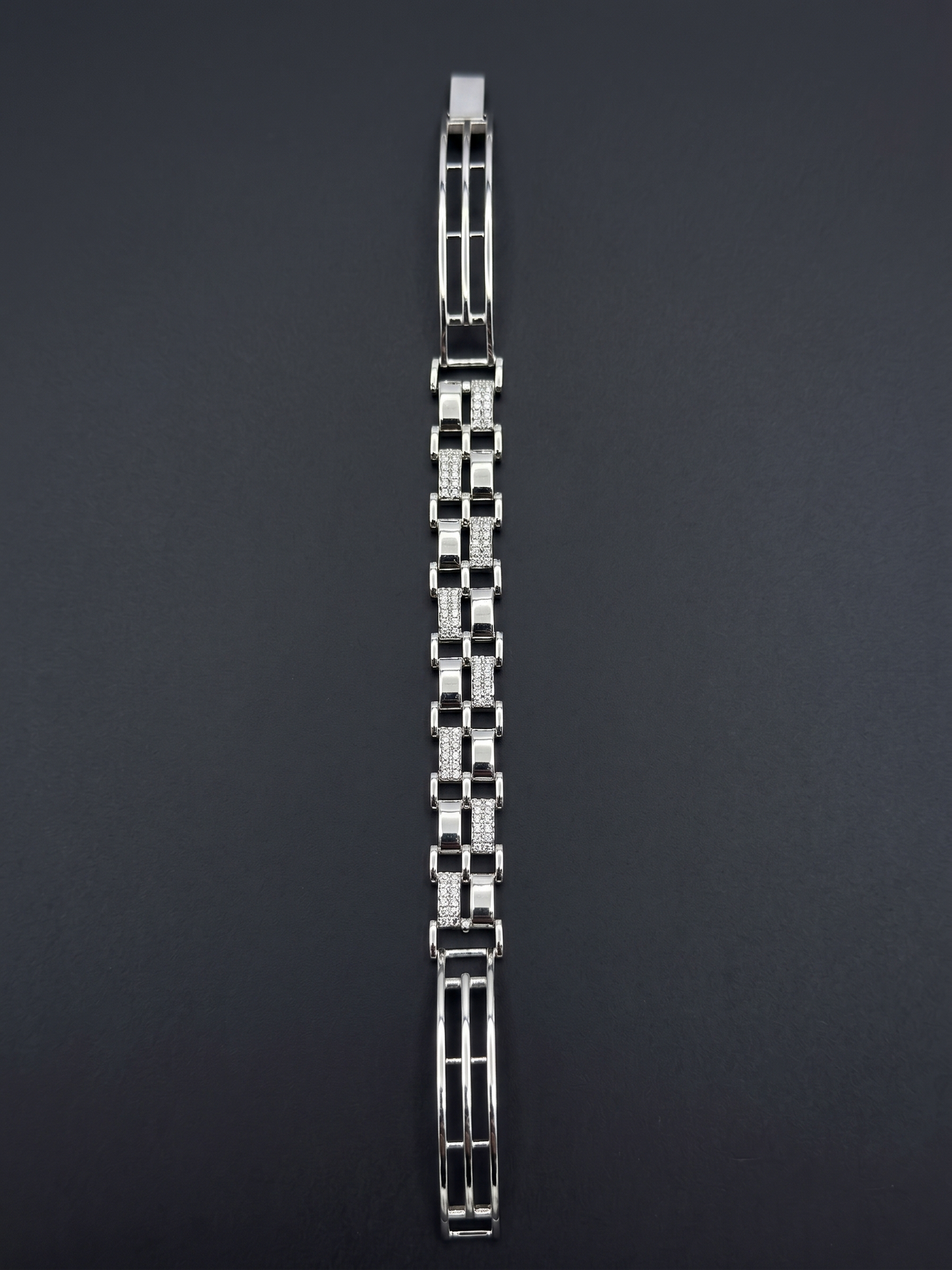 dual-row geometric link bracelet