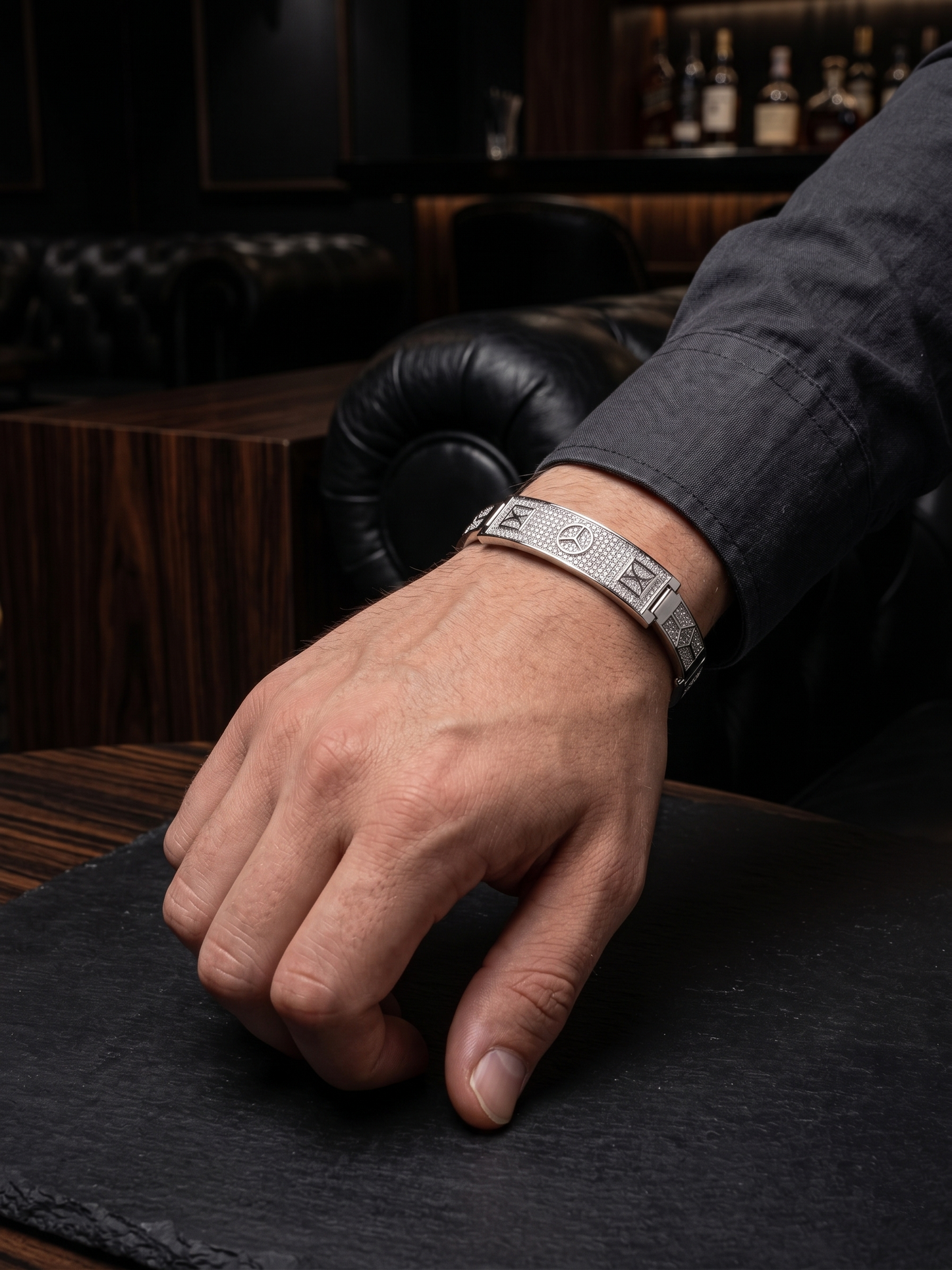 mercedes logo pavé statement bangle