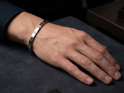 Modern Screw-Accent Bar Bracelet