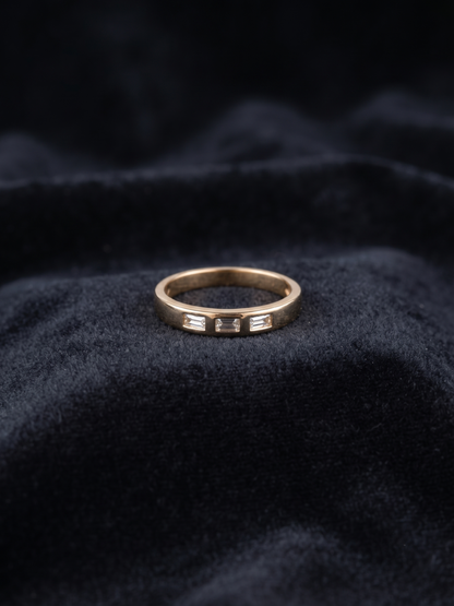 Minimalist Baguette-Cut Sterling Silver Band