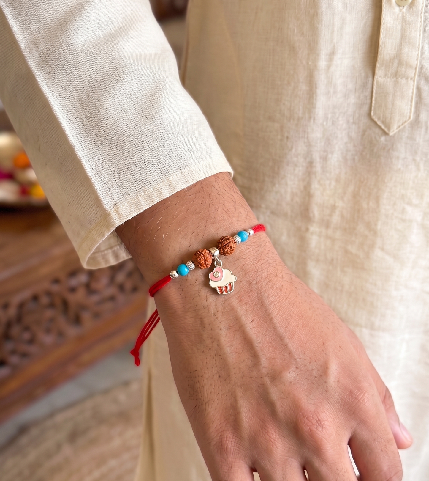 sweet cupcake rudraksha rakhi
