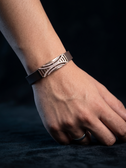 Contemporary Rose Gold-Tone Bar Bracelet