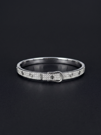 Enchanting Buckle-Design Pavé Bangle