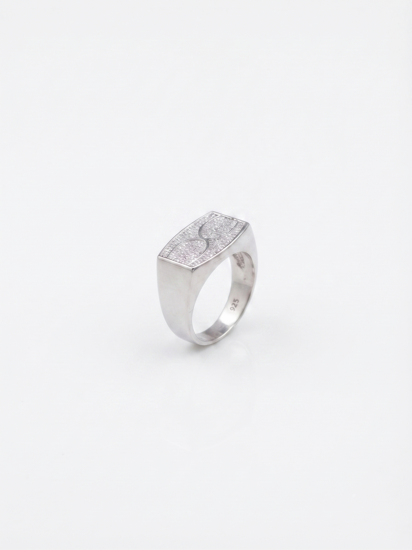 pavé-embellished infinity sterling silver signet ring